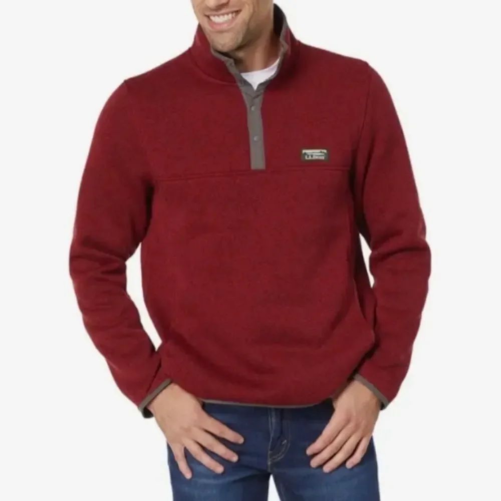 L.L. Bean Fleece Sweater Pullover 1/4 Snap size Med